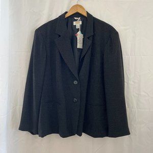 Talbots Woman's Plus-Size Black/White Small Polka Dot Office Wear Blazer Sz 24